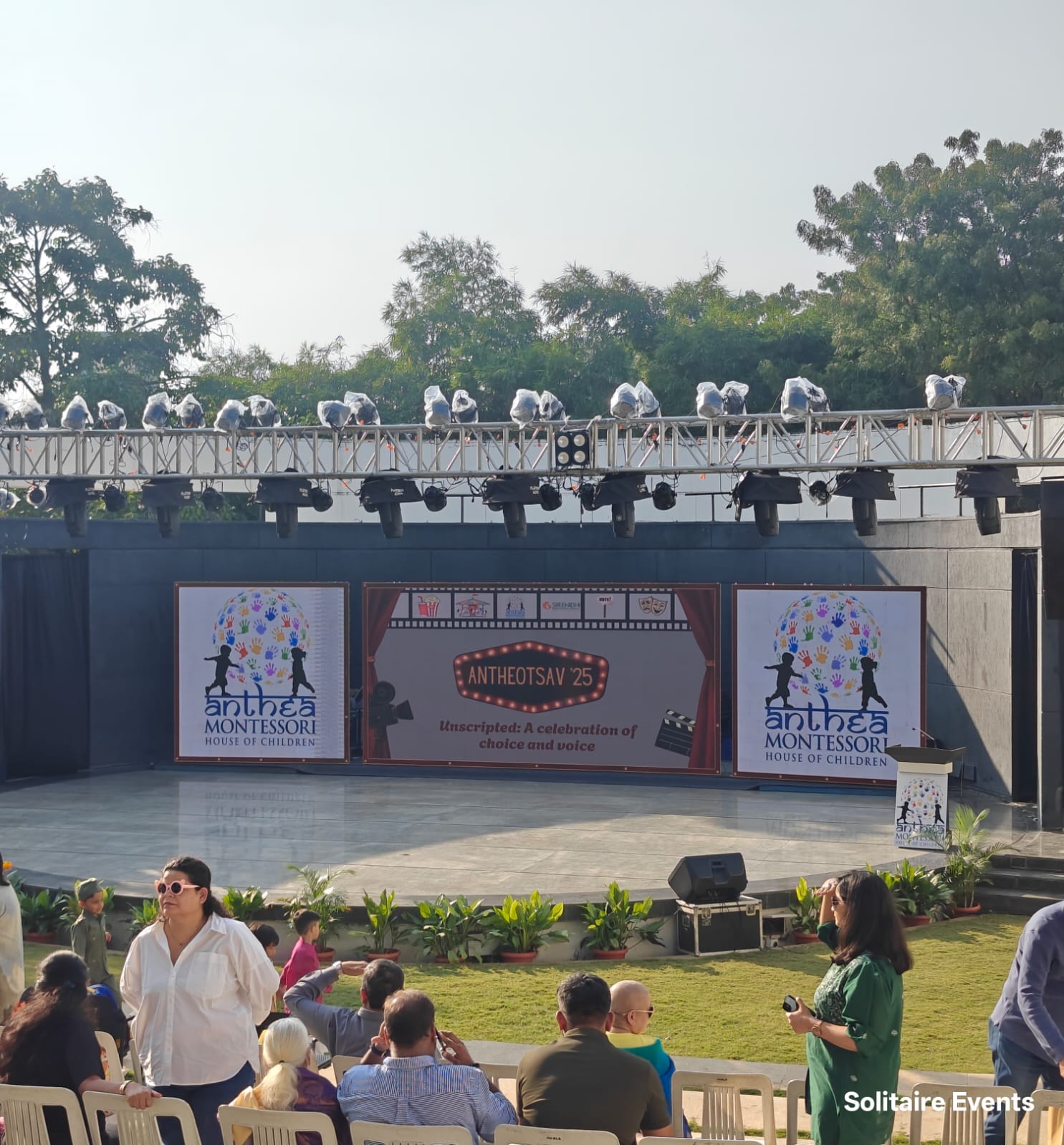 Crowd facing the main stage